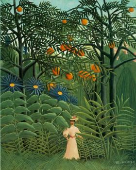 亨利 盧梭 Woman Walking in an Exotic Forest